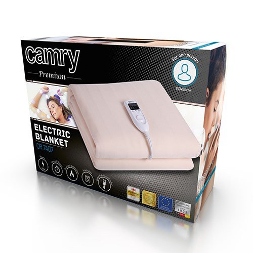 Camry Premium CR 7407 varmelagen og -pude Elektrisk sengevarmer 60 W Beige Fleece #6