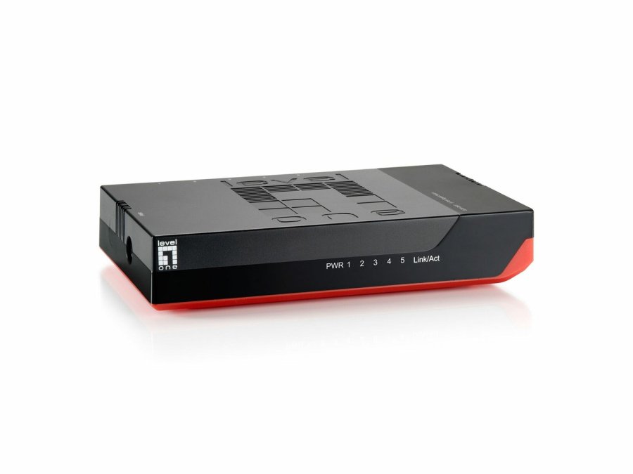 LevelOne GSW-0507 netv�rksswitch Ikke administreret Gigabit Ethernet (10/100/1000) Sort, R�d #2
