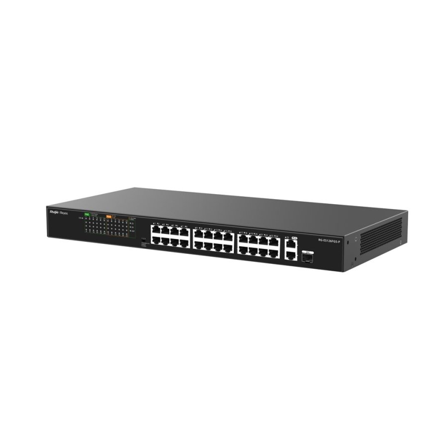 Ruijie Networks RG-ES126FGS-P netv�rksswitch Ikke administreret L2 Gigabit Ethernet (10/100/1000) Str�m over Ethernet (PoE) Sort #3