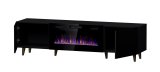 RTV-skab PAFOS EF med elektrisk pejs 180x42x49 sort mat #3