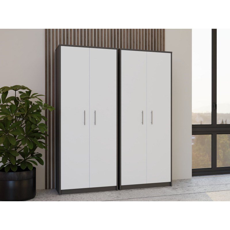 OLIV 2D ANTRACIT/HVID LUKKET REOL KOMPLET #5