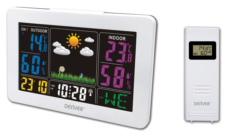 Denver WS-540WHITE digital vejrstation Hvid Vekselstrm/batteri #1