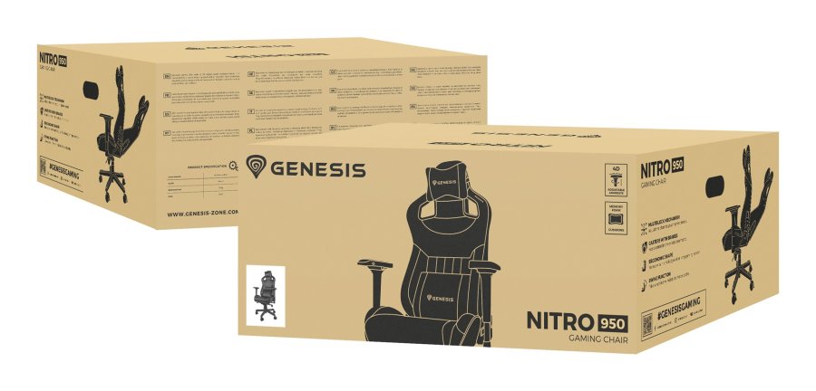 GENESIS Nitro 950 PC gamingstol Polstret sde Sort #12