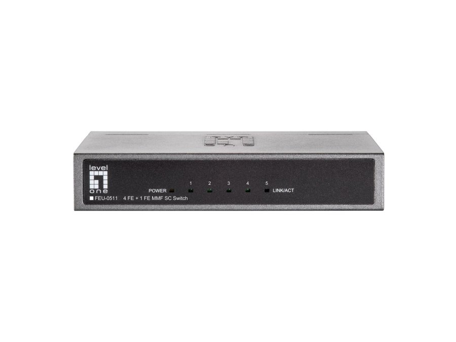 LevelOne FEU-0511 netv�rksswitch Fast Ethernet (10/100) Sort, Gr� #4