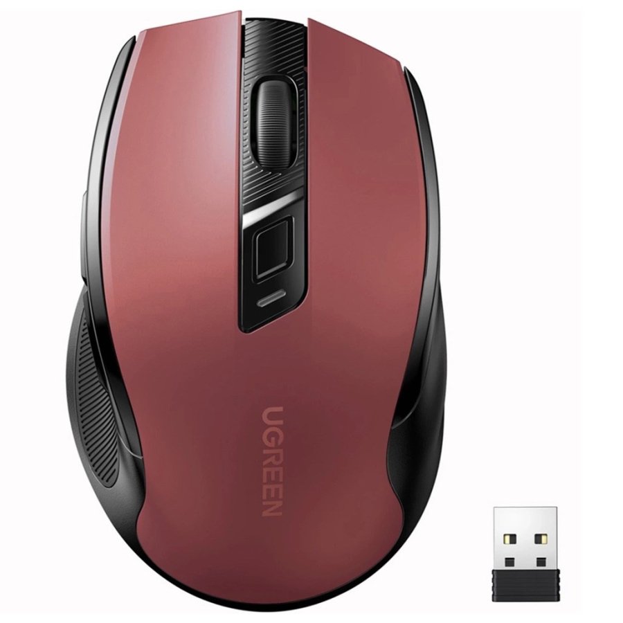 Tr�dl�s optisk mus Ugreen MU006 USB 2,4 GHz / Bluetooth 5.0 4000 DPI – r�d #1