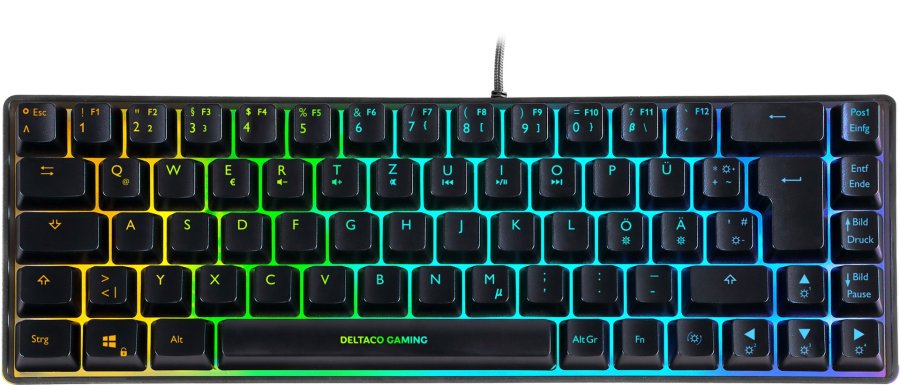 Deltaco Gaming DK240, Mini RGB Membran 60 % tastatur, halvgennemsigtigt etui, sort #2