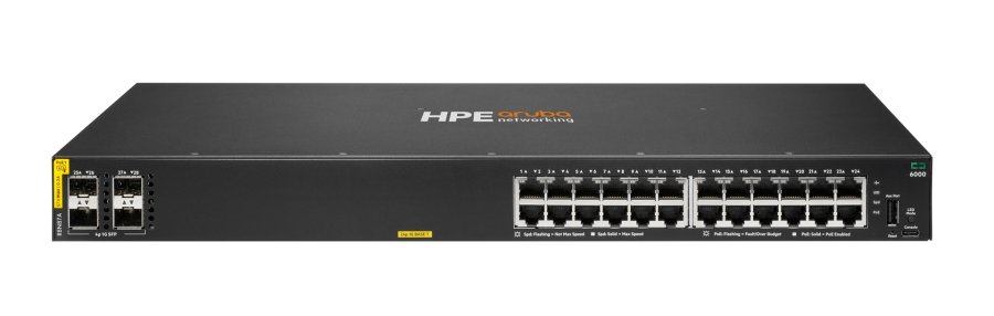 HPE Aruba Networking CX 6000 24G Class4 PoE 4SFP 370W Switch Administreret L3 Gigabit Ethernet (10/100/1000) Strm over Ethernet (PoE) 1U #1
