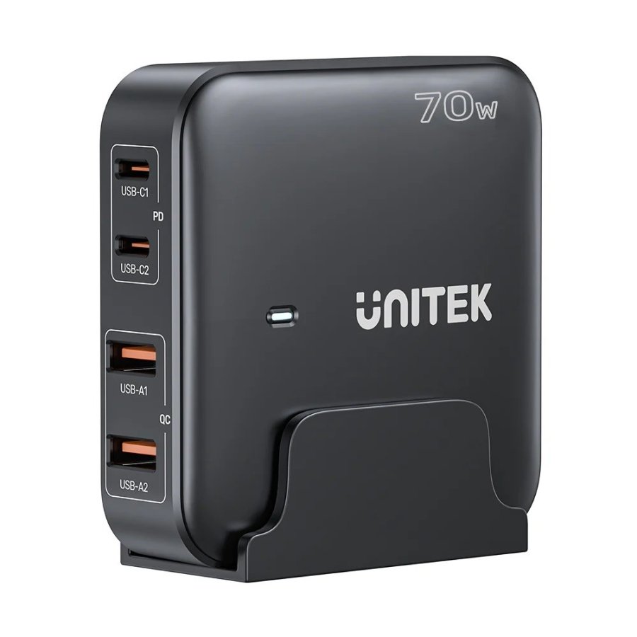 GaN-netoplader - Unitek P1228ABK01-EU | 70W 2x USB-C 2x USB-A #1