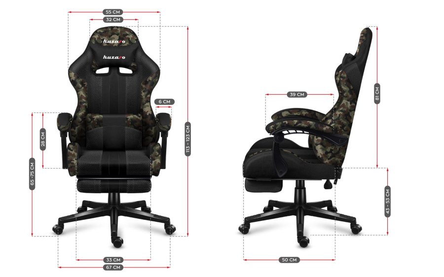 HUZARO FORCE 4.7 CAMO MESH GAMING STOL #10