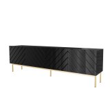 ABETO RTV-skab p gyldent stlstel 200x42x60 sort/blank sort #1