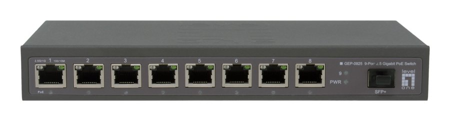 LevelOne GEP-0925 netv�rksswitch Ikke administreret 2.5G Ethernet (100/1000/2500) Str�m over Ethernet (PoE) Sort #3