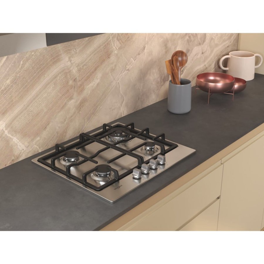 Whirlpool TGML 661 IX R Rustfrit st�l Indbygget 58 cm Gaskomfur 4 zone(s) #9
