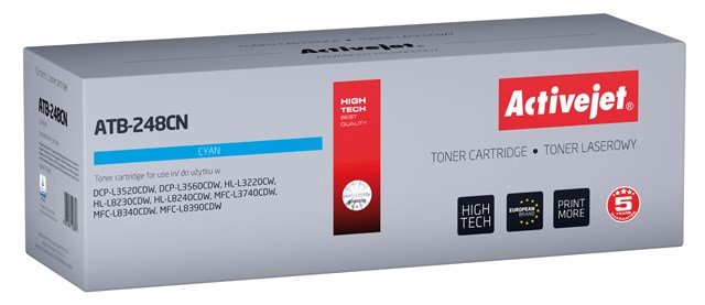 Activejet ATB-248CN Toner til Brother-printere; Erstatning for Brother TN248C; Supreme; 1000 sider; bl) #1