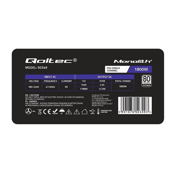 Qoltec 50349 PCI-E 1800W str�mforsyning | 80 Plus Platinum | Spil minearbejder #7