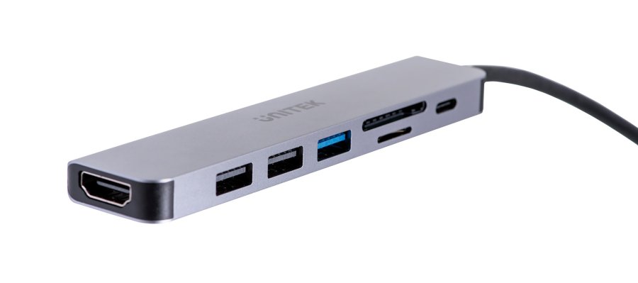 UNITEK HUB USB-C H1118A; USB-A x3, USB-C, HDMI, SD, microSD #9
