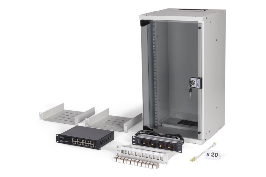 Digitus DN-49104-SET stativ 12U V�gmonteret stativ Gr� #1