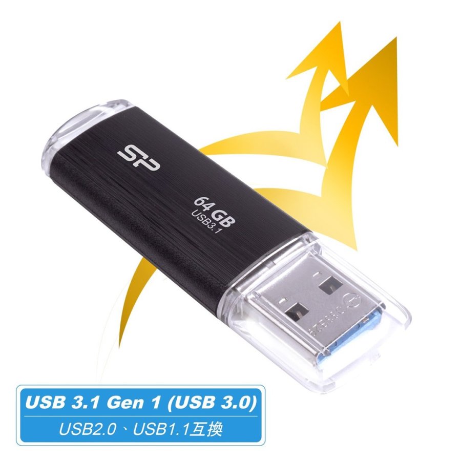 SILICON POWER Blaze B02	Pendrive USB-flashdrev 64 GB USB Type-A 3.2 Gen 1 (SP064GBUF3B02V1K) Sort #3