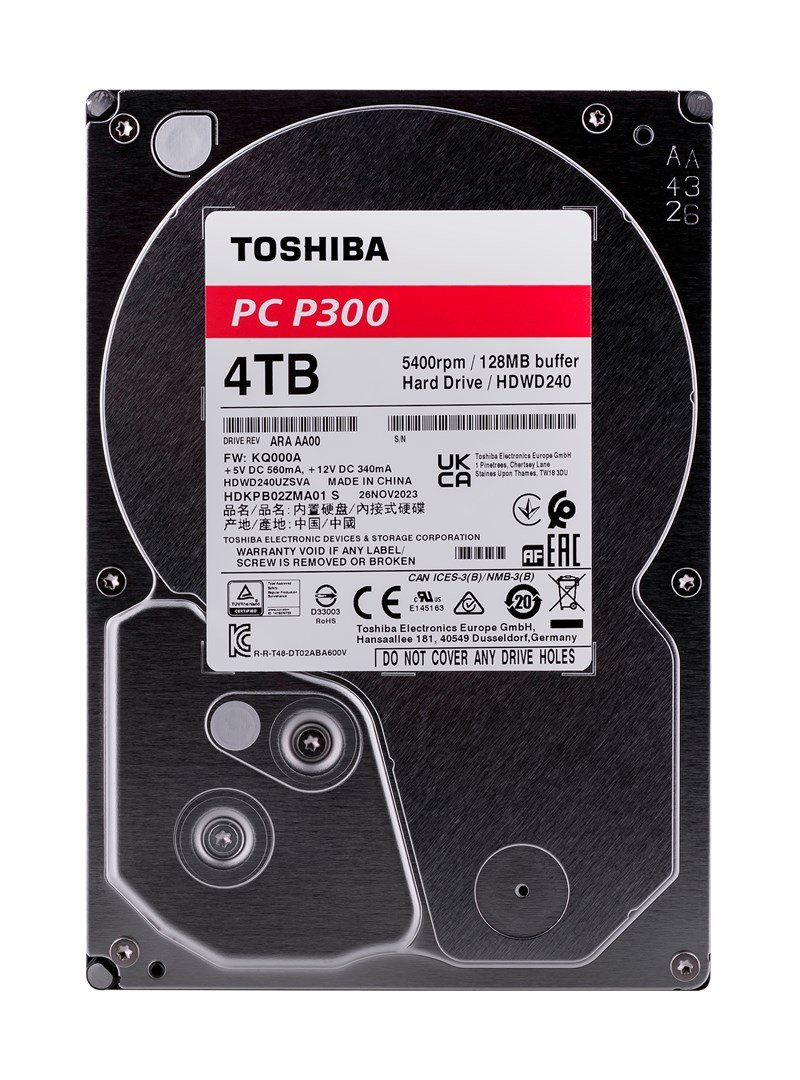 Toshiba P300 harddisk 4 TB 5400 rpm 128 MB 3.5