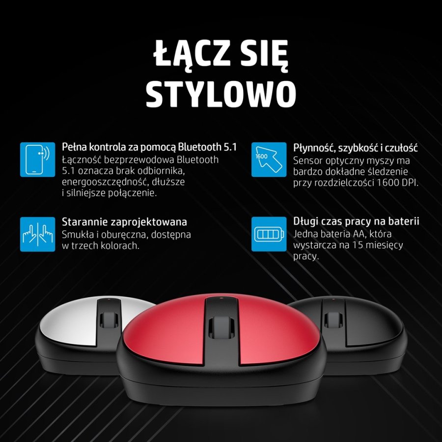 HP 240 Bluetooth-mus, slvfarvet #10