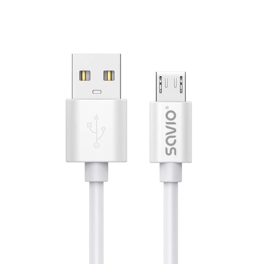 USB-kabel 3 m USB 2.0, USB A  - Micro USB Hvid SAVIO CL-167 #1
