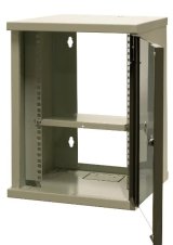 EMITERNET Single hanging cabinet 10'' 9U, sheet metal/glass doors, 325�330x445mm (width/depth/height) EM/SOHO-9U #1