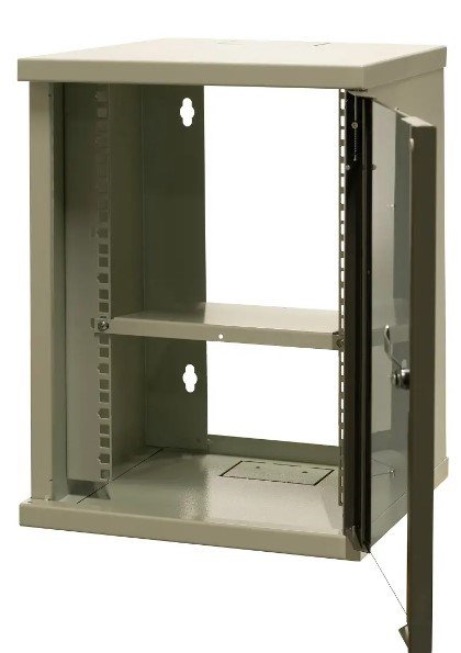 EMITERNET Single hanging cabinet 10'' 9U, sheet metal/glass doors, 325�330x445mm (width/depth/height) EM/SOHO-9U #1