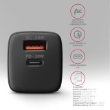 Axagon ACU-PQ30 Ladegert QC3.0, 4.0/AFC/FCP/PPS/Apple+ PD USB-C, 30W - schwarz - Kompaktes Ladegert - 1x USB-C und 1x USB-A Mobiltelefon, Smartphone, SmartWatch, Tablet, Universel Sort Vekselstrm Hurtig opladning Indendrs #5