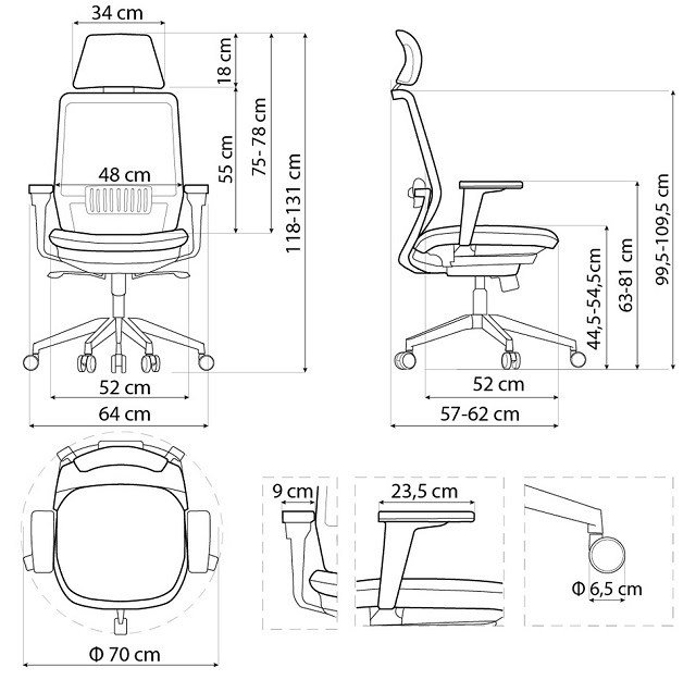 SPECTRUM ergonomisk kontorstol sort #3