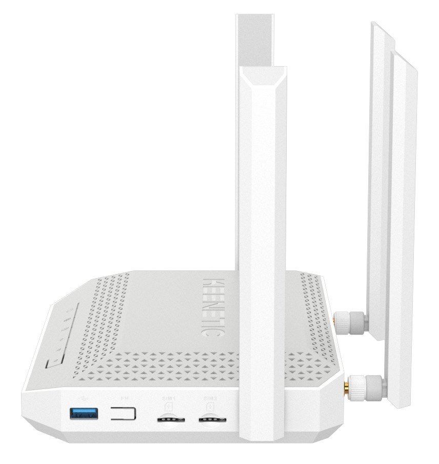 Keenetic Hero 4G+ (KN-2312) tr�dl�s router Gigabit Ethernet Dual-band (2,4 GHz / 5 GHz) Gr�, Hvid #3