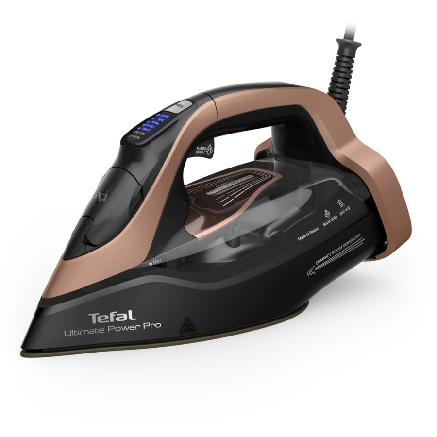 Tefal Ultimate Power Pro FV9E50 Tr & dampstrygejern Durilium AirGlide Autoclean soleplate 3200 W Sort, Kobberfarve #10