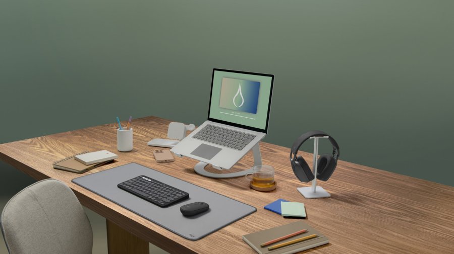 Logitech 920-012239 tastatur Mus inkluderet Universel RF tr�dl�s + Bluetooth QWERTY US International Grafit #10