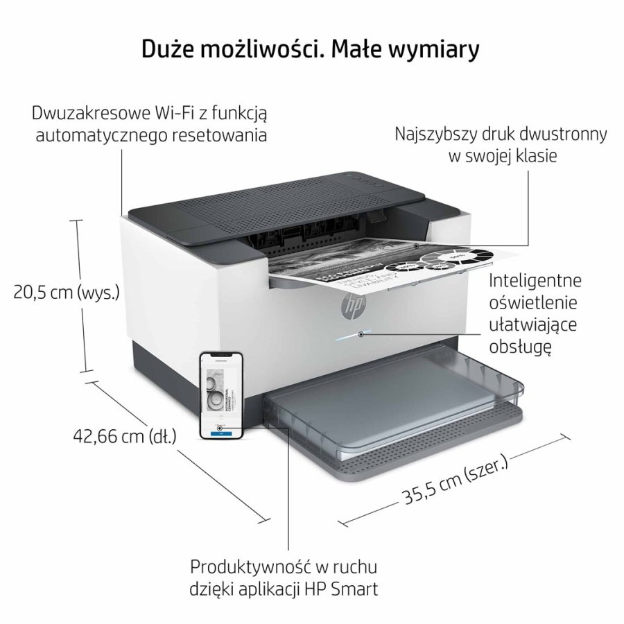 HP LaserJet M209dw Printer, Sort og hvid, Printer til Hjem og hjemmekontor, Print, Tosidet print; Kompakt strrelse; Energibesparende; Dual-band Wi-Fi #20