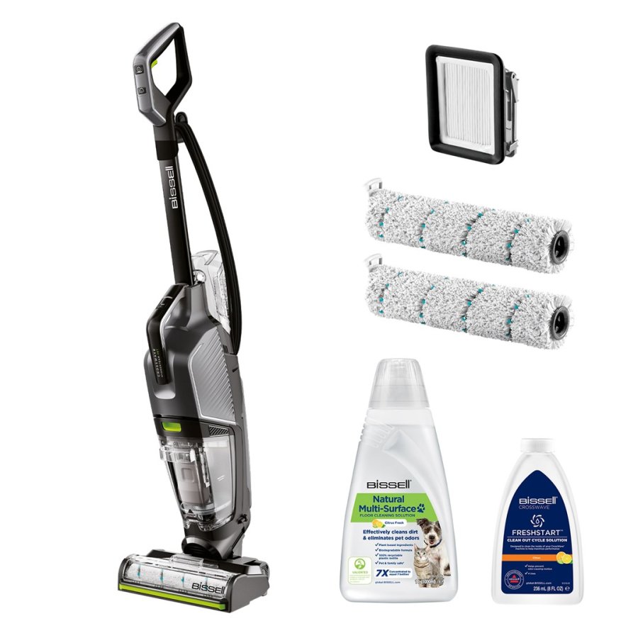 Bissell CrossWave Hydrosteam Pet Pro St�ende vakuum Vekselstr�m T�r&v�d Posel�s 0 L 1100 W Sort, S�lv #1