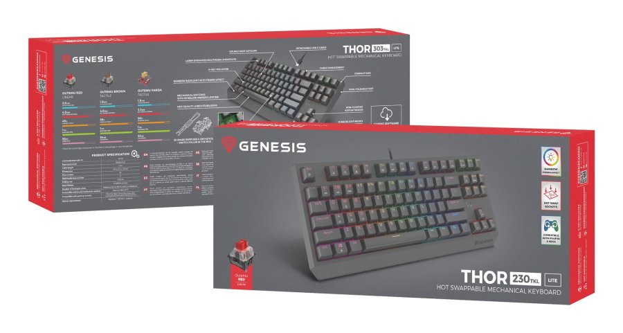 GENESIS Thor 230 TKL Lite tastatur Spil USB QWERTY Engelsk Sort #3