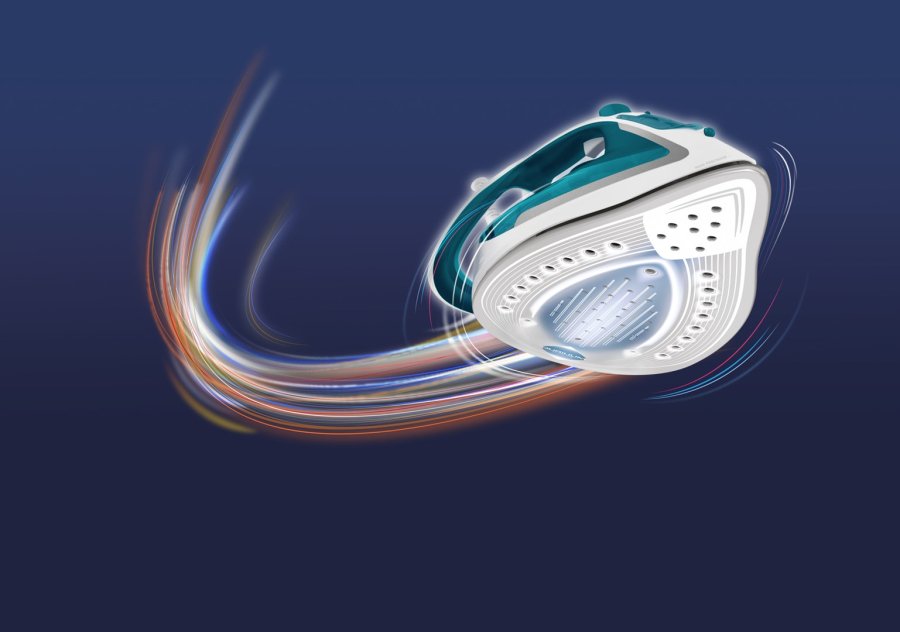 Tefal EasyGliss Plus FV5718 strygejern Tr & dampstrygejern Durilium strygesl 2400 W Turkis, Hvid #7