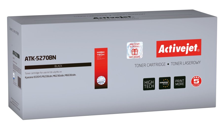 Activejet Tonerpatron ATK-5270BN (Kyocera erstatning TK-5270K; Supreme; 8000 sider; sort) #1