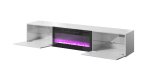RTV-skab SLIDE 200K med elektrisk pejs 200x40x37 cm helt i hvid hjglans #2