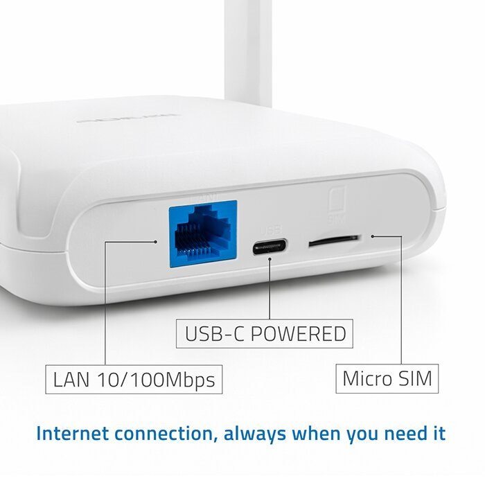 Qoltec 56980 Hjem og rejse 4G LTE-router med Wi-Fi 6 | AX300 | 2,4 GHz | Dobbelt antenne | USB-C | Micro SIM #8