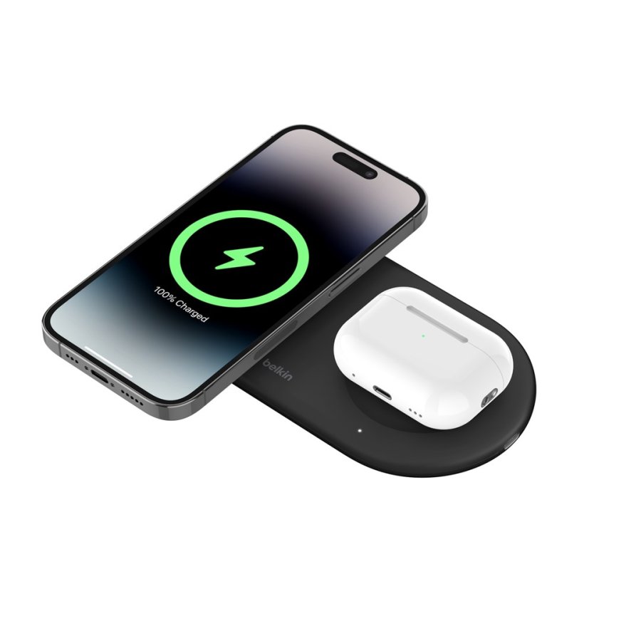 Belkin WIZ021VFBK - 2-i-1 trdls opladningsplade med Qi2-teknologi 15 W, sort #2
