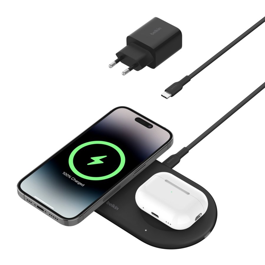 Belkin WIZ021VFBK - 2-i-1 trdls opladningsplade med Qi2-teknologi 15 W, sort #5
