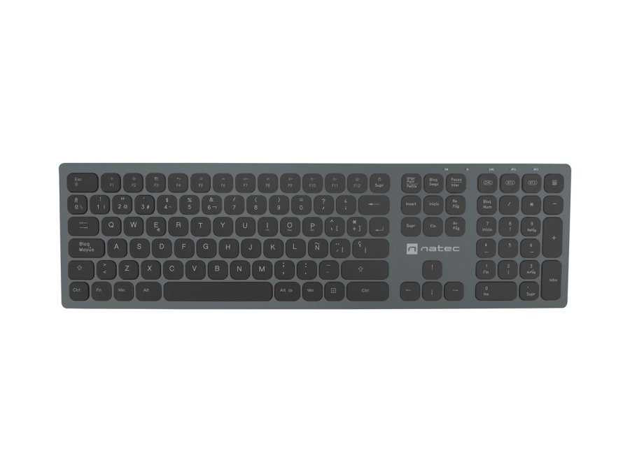 NATEC NKL-1830 tastatur Universel RF trdls + Bluetooth QWERTY Spansk Sort, Gr #1