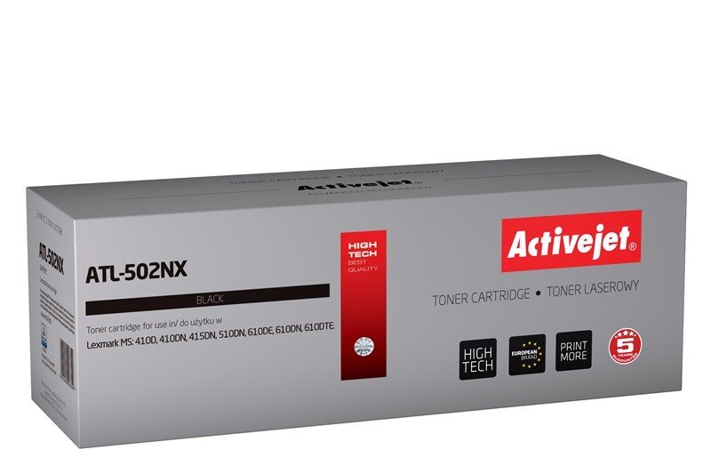 Activejet Tonerpatron ATL-502NX (erstatning Lexmark 502X/50F2X00; Supreme; 10000 sider; sort) #1