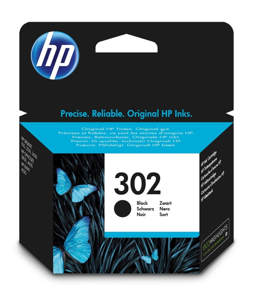 HP Original 302-blkpatron, sort #1