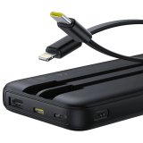 Baseus Lipow Powerbank med dobbelt indbygget kabel og display 10000 mAh 22,5 W Sort #5