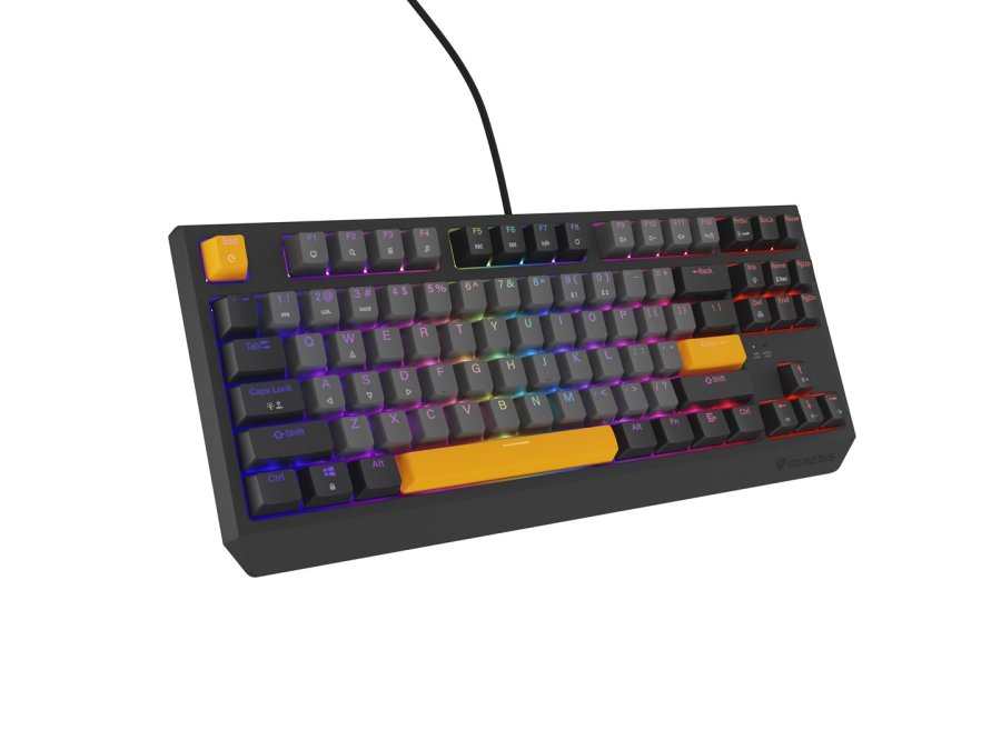 GENESIS Thor 230 TKL tastatur Spil USB + RF Wireless + Bluetooth QWERTY Sort, Gr, Orange #19