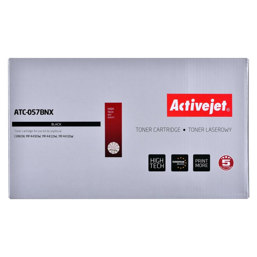 Activejet ATC-057BNX toner til Canon printere; Erstatning Canon CRG-057HBK; Supreme; 10.000 sider; sort, med CHIP #2