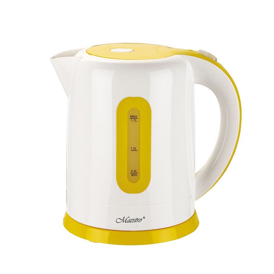 MAESTRO MR040 (MR-040-WHITE) elkedel 1,7 L 2000 W Hvid, Gul #1