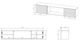 Cama RTV-skab TULA 183x35x37 hvid mat + sort pejs #4