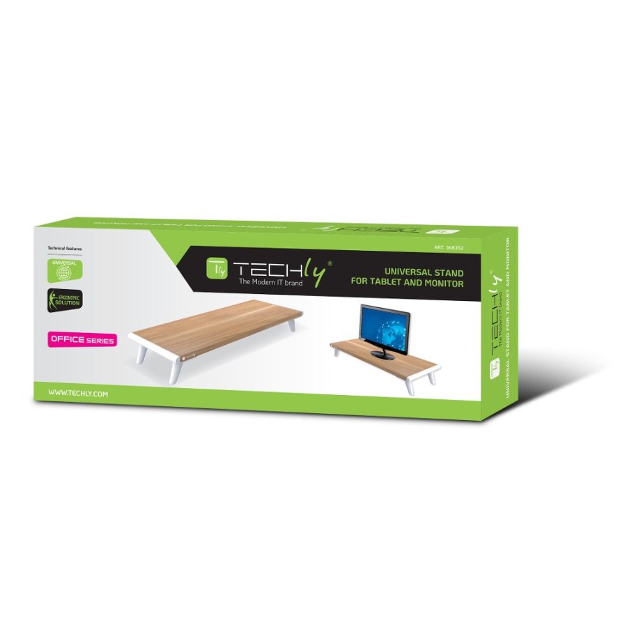 Techly ICA-MS 389 sk�rmbeslag og -stativer Skrivebord Hvid, Tr� #2