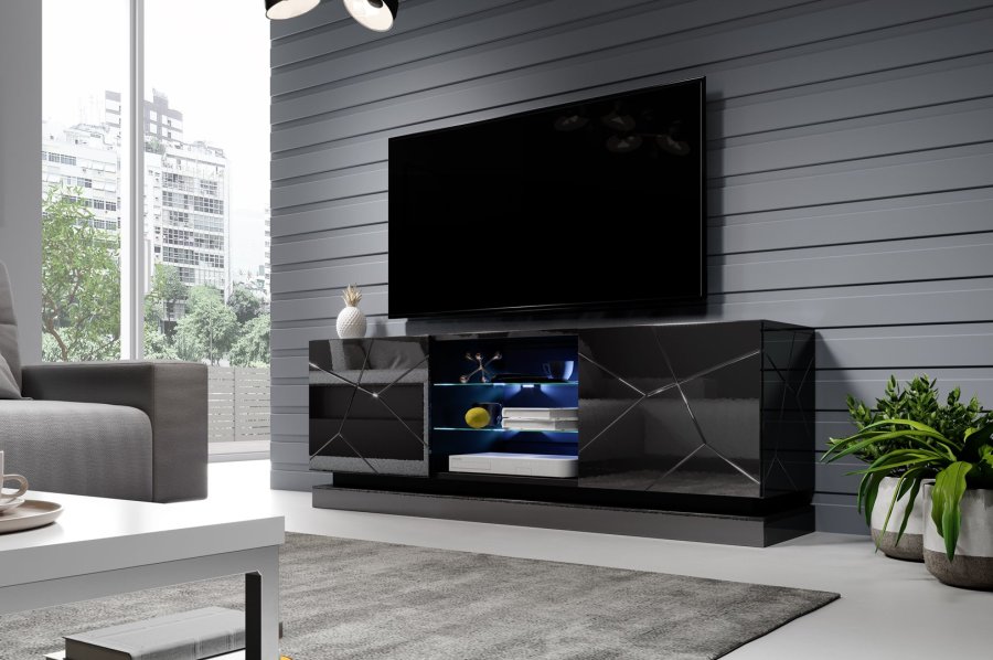 Cama QIU 160 CZARNY TV stativ & underholdningscenter 4 hylder #5